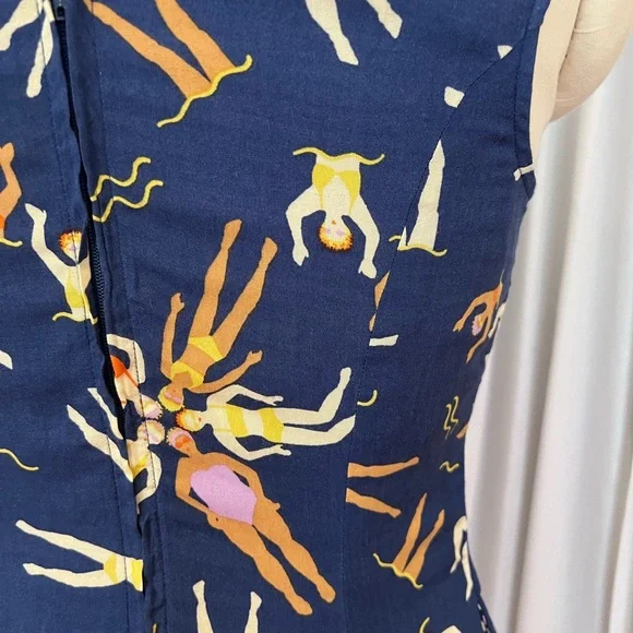 ModCloth navy  Swimmer Print Dress - Picture 5 of 7